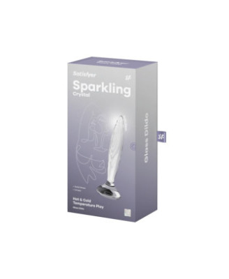 Gode anal en verre borosilicaté massif transparent Sparkling Crystal Satisfyer 